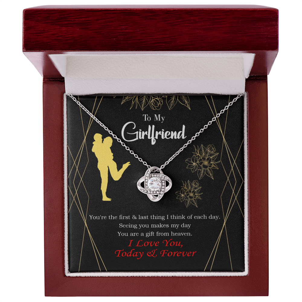 To My Girlfriend You Make my Day Infinity Knot Necklace Message Card-Express Your Love Gifts