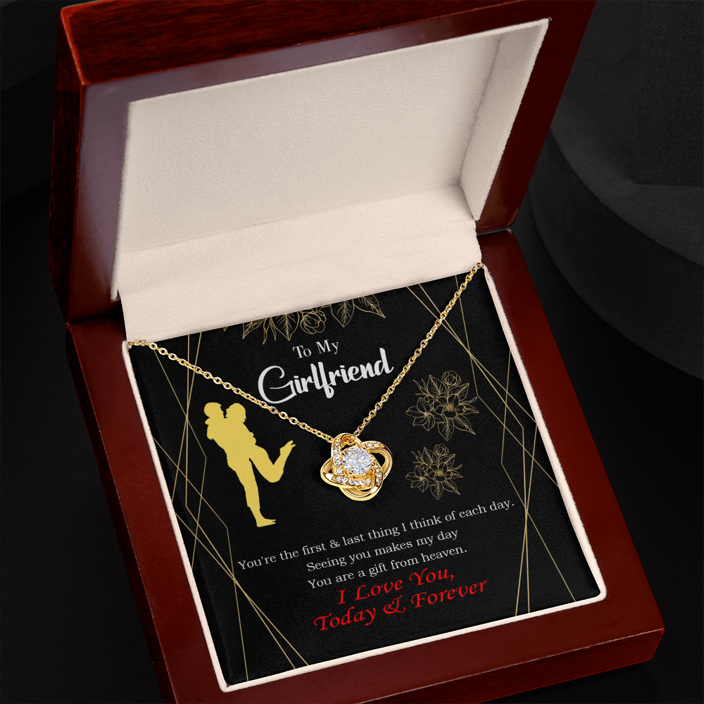 To My Girlfriend You Make my Day Infinity Knot Necklace Message Card-Express Your Love Gifts