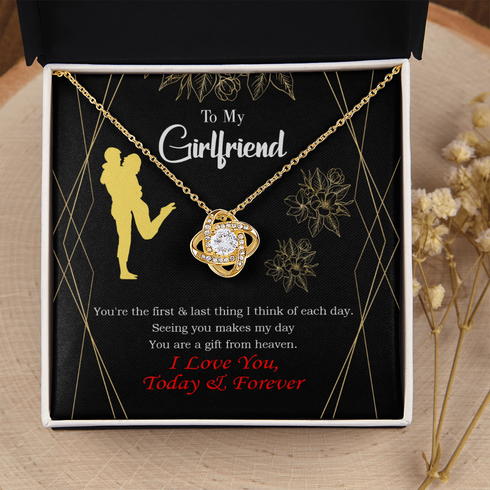 To My Girlfriend You Make my Day Infinity Knot Necklace Message Card-Express Your Love Gifts