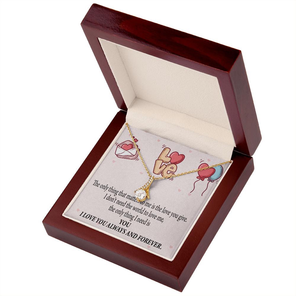 To My Girlfriend You Matter Most Alluring Ribbon Necklace Message Card-Express Your Love Gifts