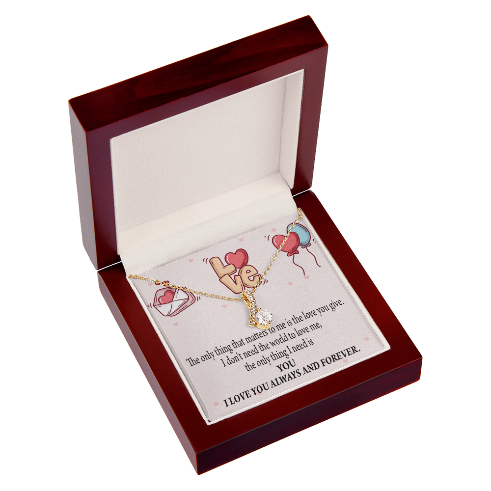 To My Girlfriend You Matter Most Alluring Ribbon Necklace Message Card-Express Your Love Gifts
