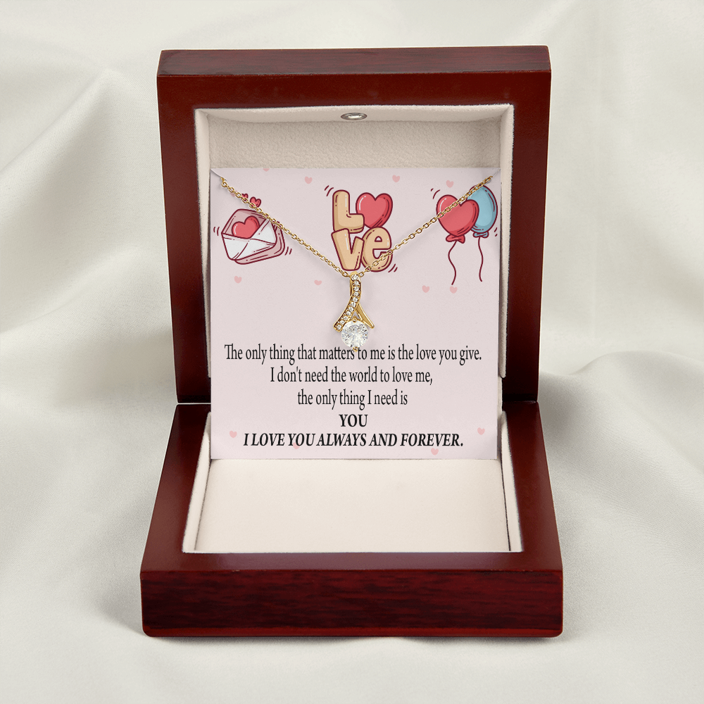 To My Girlfriend You Matter Most Alluring Ribbon Necklace Message Card-Express Your Love Gifts