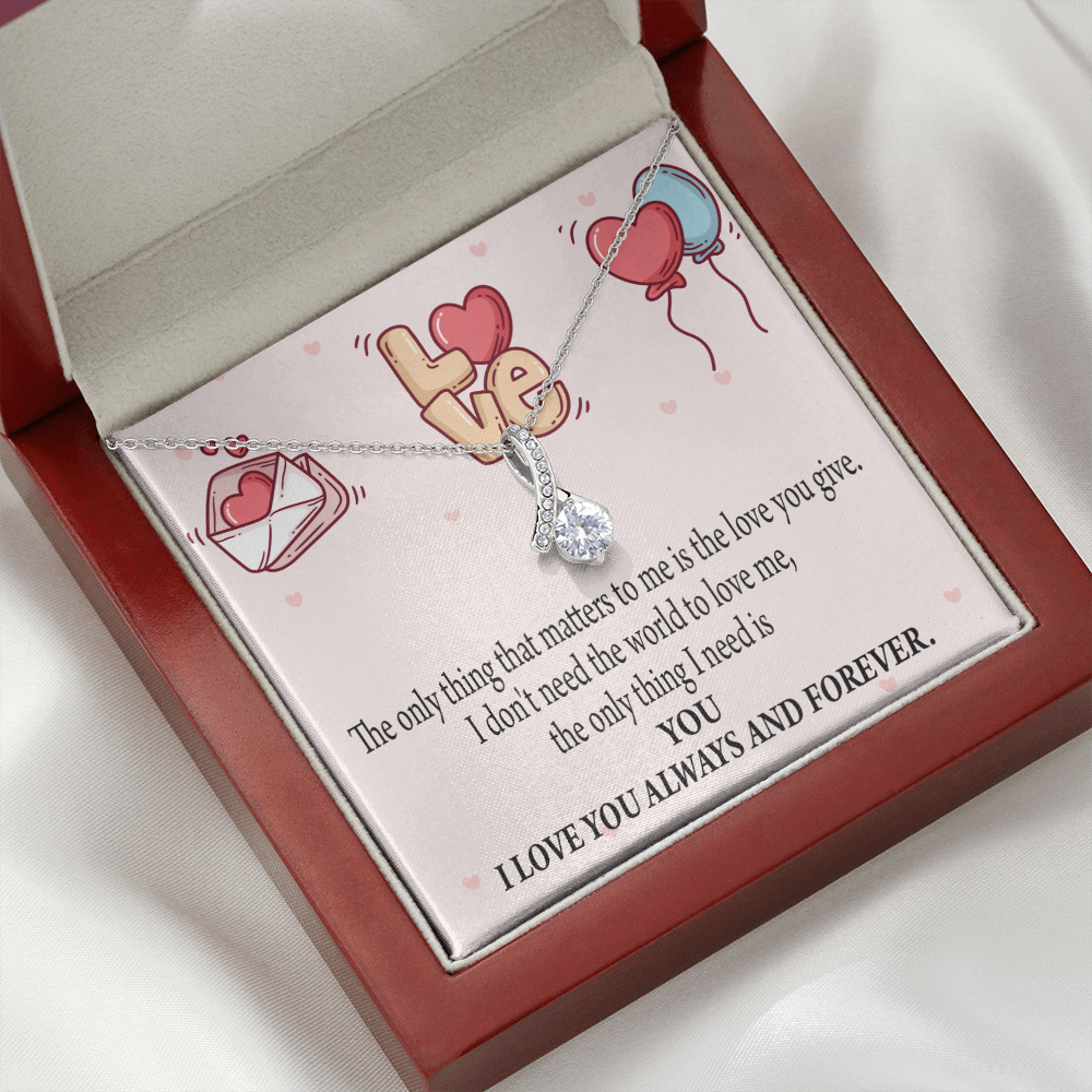 To My Girlfriend You Matter Most Alluring Ribbon Necklace Message Card-Express Your Love Gifts