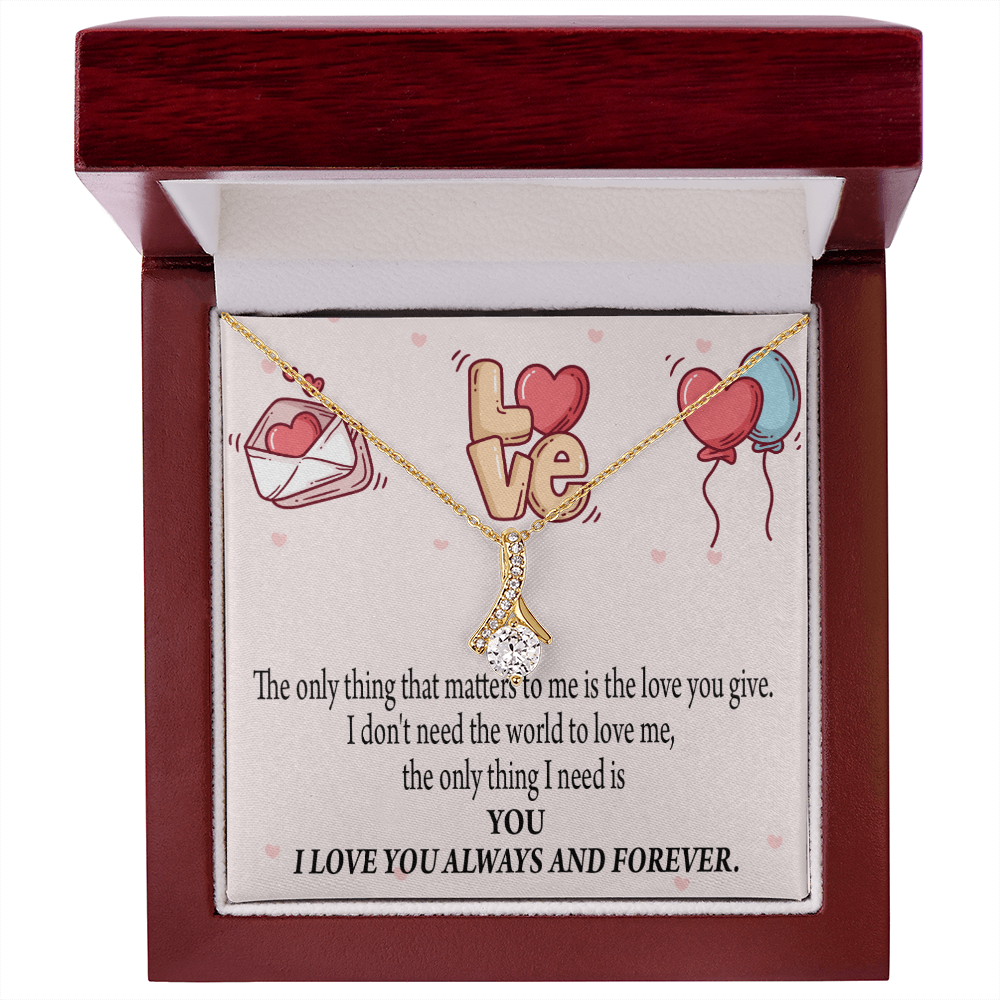 To My Girlfriend You Matter Most Alluring Ribbon Necklace Message Card-Express Your Love Gifts
