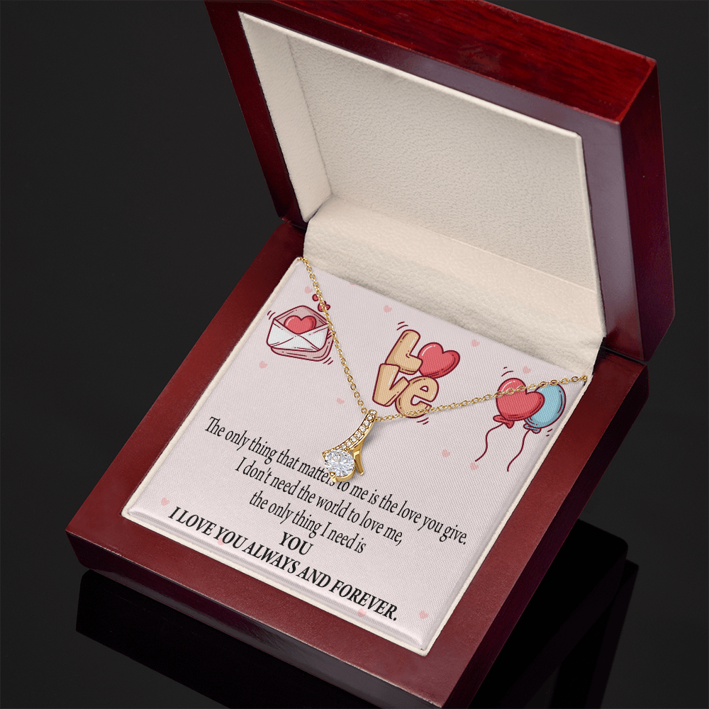 To My Girlfriend You Matter Most Alluring Ribbon Necklace Message Card-Express Your Love Gifts