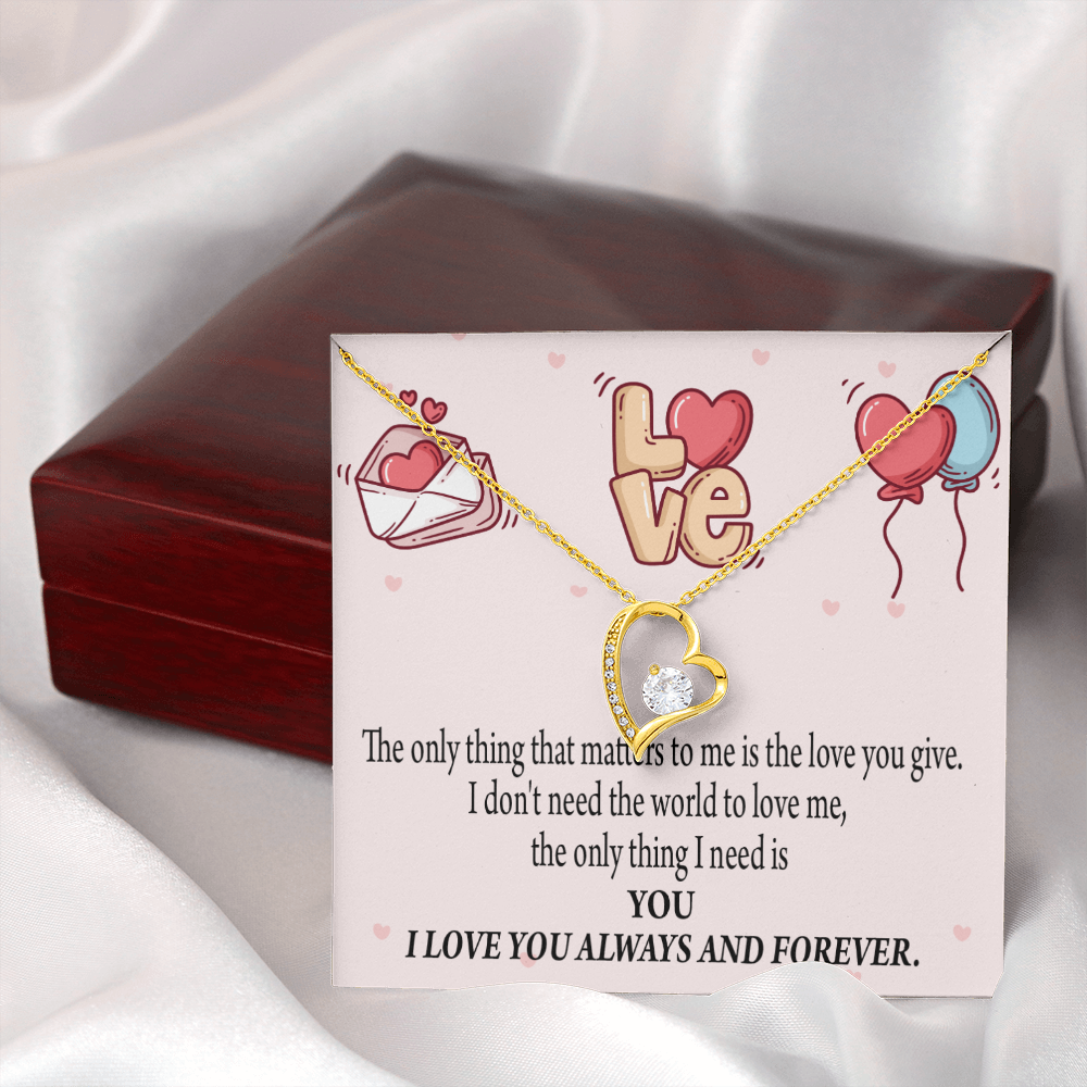 To My Girlfriend You Matter Most Forever Necklace w Message Card-Express Your Love Gifts