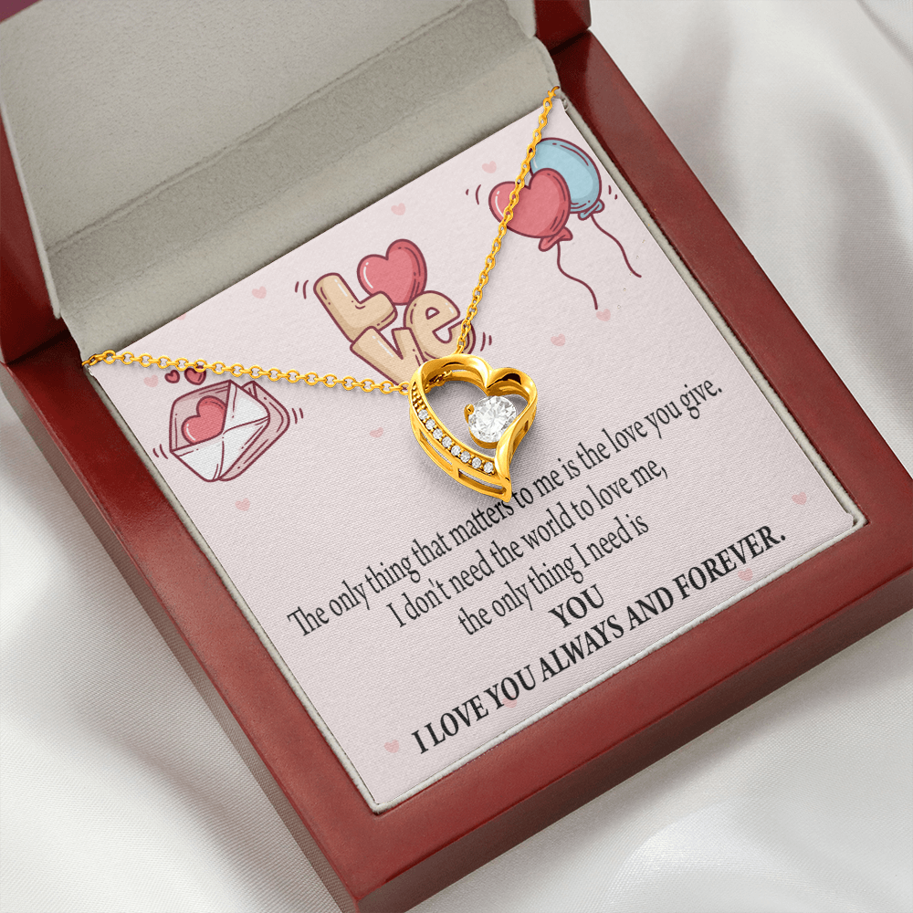 To My Girlfriend You Matter Most Forever Necklace w Message Card-Express Your Love Gifts