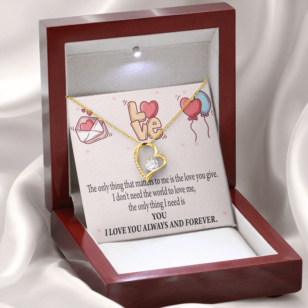 To My Girlfriend You Matter Most Forever Necklace w Message Card-Express Your Love Gifts