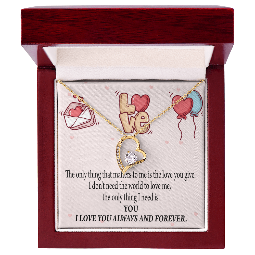 To My Girlfriend You Matter Most Forever Necklace w Message Card-Express Your Love Gifts