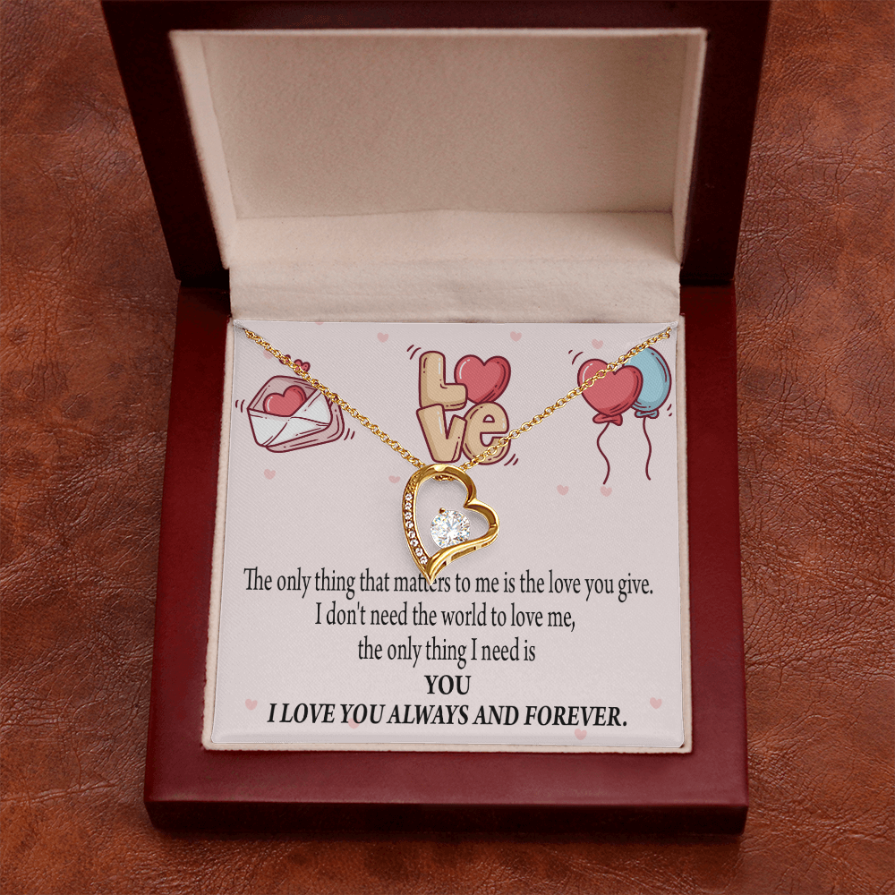 To My Girlfriend You Matter Most Forever Necklace w Message Card-Express Your Love Gifts