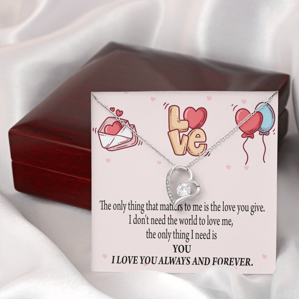 To My Girlfriend You Matter Most Forever Necklace w Message Card-Express Your Love Gifts