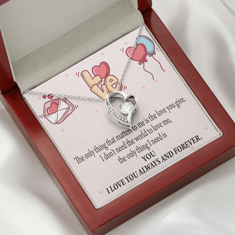 To My Girlfriend You Matter Most Forever Necklace w Message Card-Express Your Love Gifts