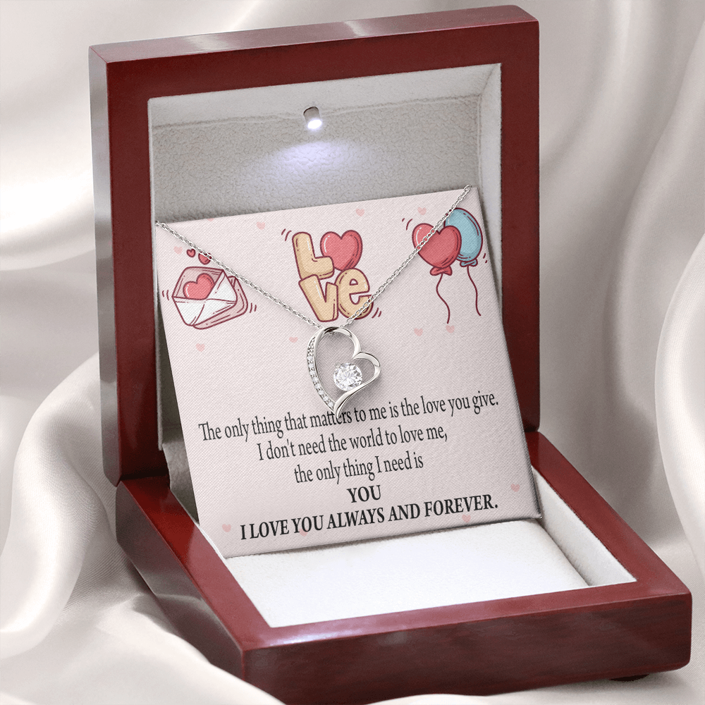 To My Girlfriend You Matter Most Forever Necklace w Message Card-Express Your Love Gifts