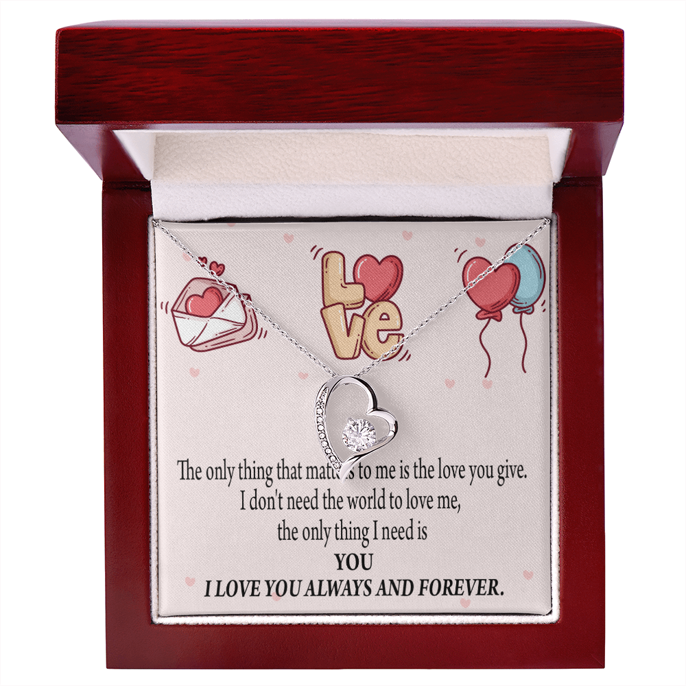 To My Girlfriend You Matter Most Forever Necklace w Message Card-Express Your Love Gifts