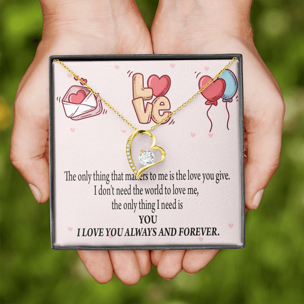 To My Girlfriend You Matter Most Forever Necklace w Message Card-Express Your Love Gifts