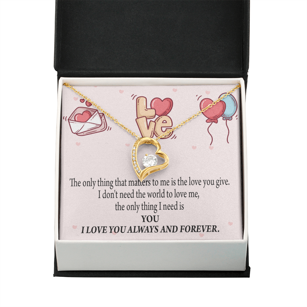 To My Girlfriend You Matter Most Forever Necklace w Message Card-Express Your Love Gifts