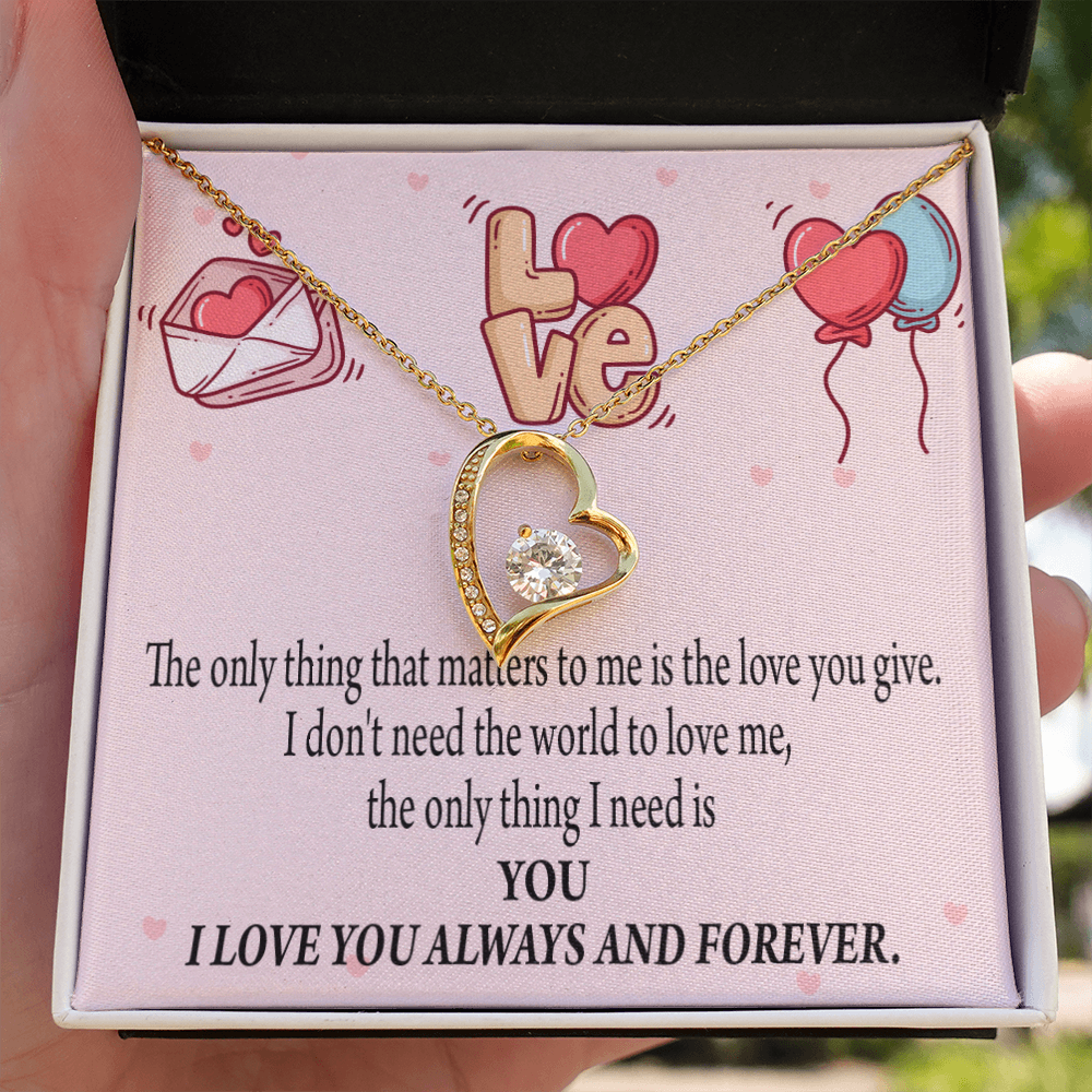 To My Girlfriend You Matter Most Forever Necklace w Message Card-Express Your Love Gifts