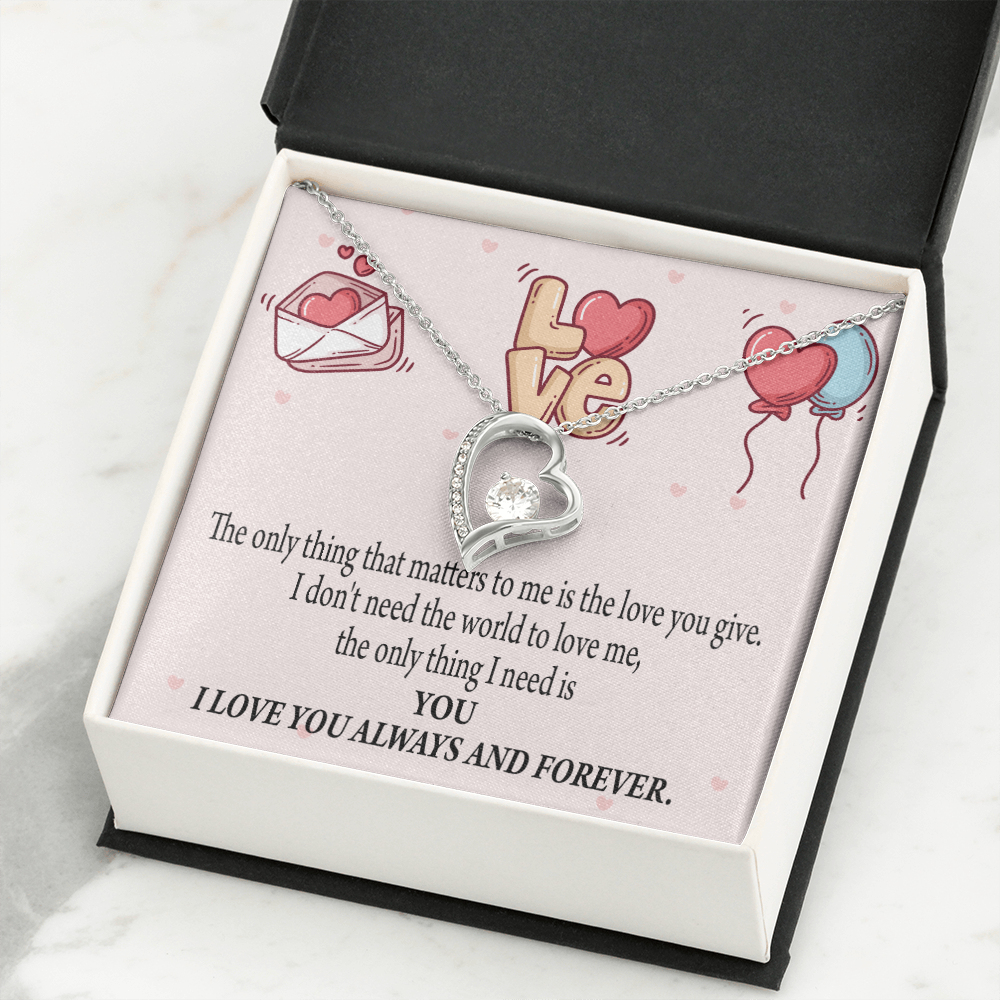 To My Girlfriend You Matter Most Forever Necklace w Message Card-Express Your Love Gifts