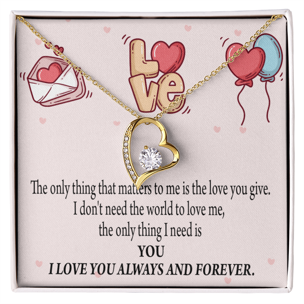 To My Girlfriend You Matter Most Forever Necklace w Message Card-Express Your Love Gifts