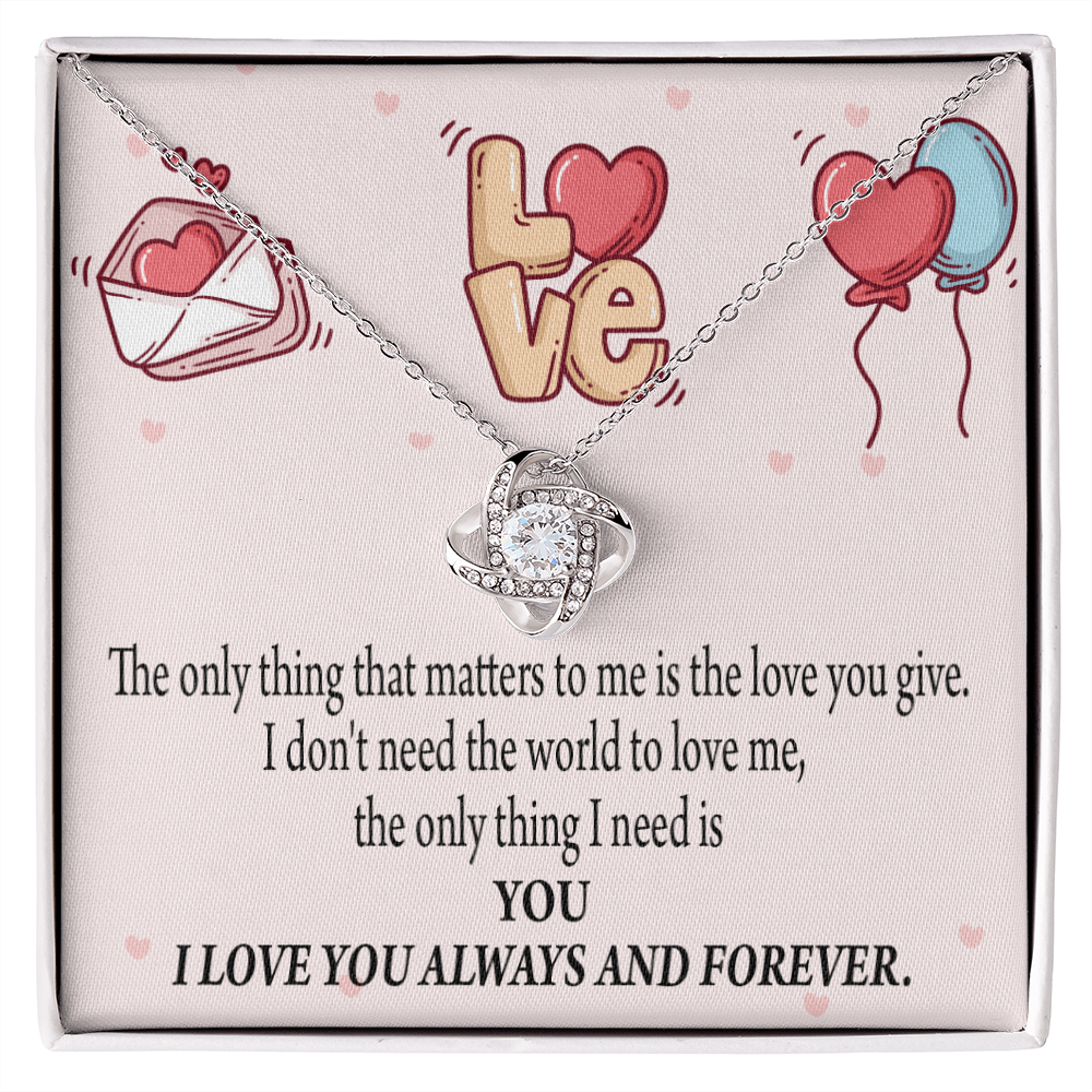 To My Girlfriend You Matter Most Infinity Knot Necklace Message Card-Express Your Love Gifts