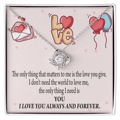 To My Girlfriend You Matter Most Infinity Knot Necklace Message Card-Express Your Love Gifts