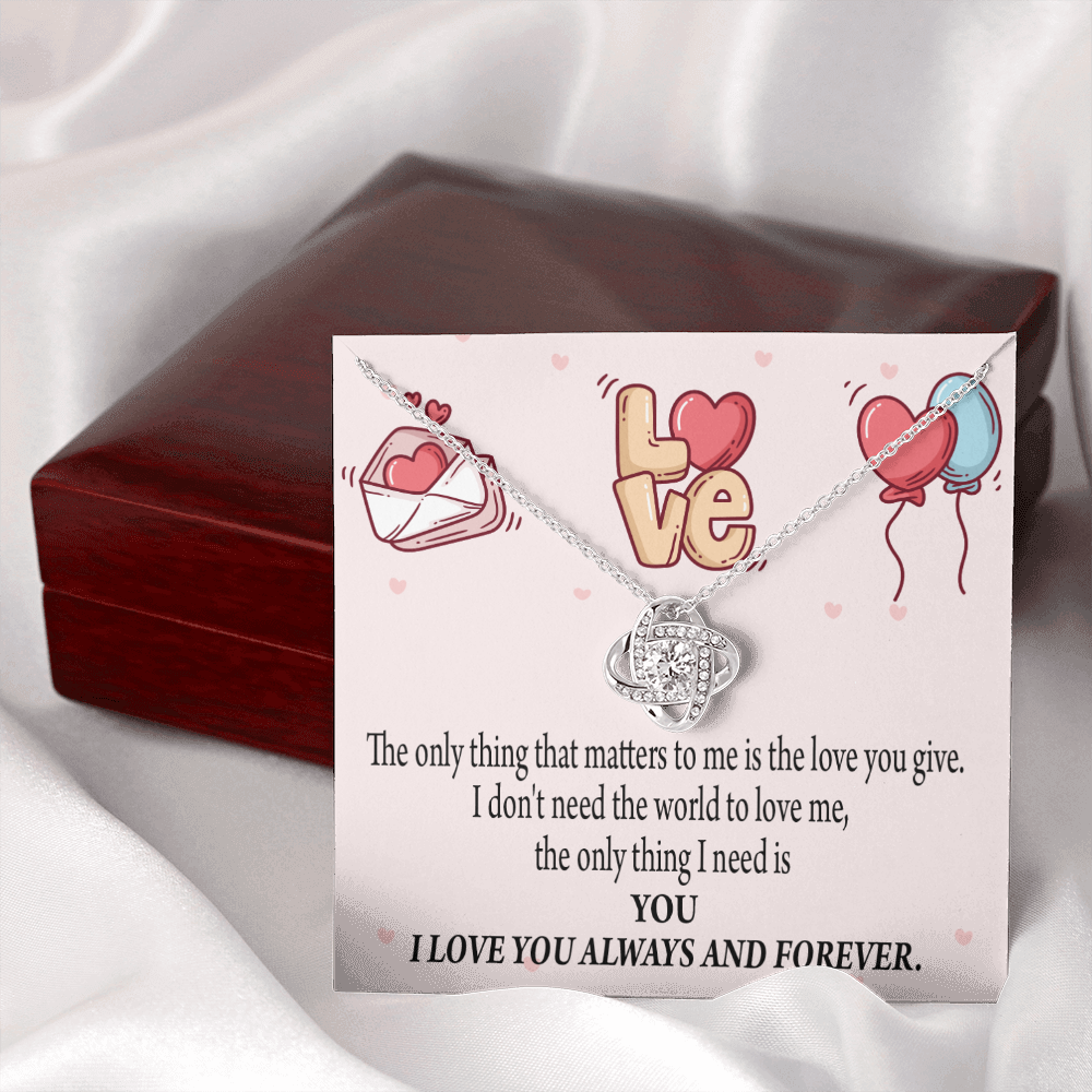 To My Girlfriend You Matter Most Infinity Knot Necklace Message Card-Express Your Love Gifts
