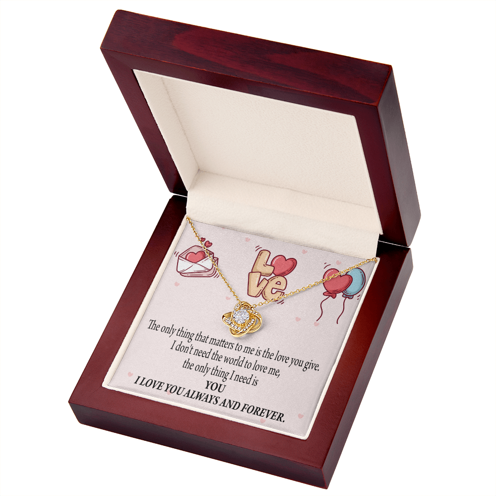 To My Girlfriend You Matter Most Infinity Knot Necklace Message Card-Express Your Love Gifts