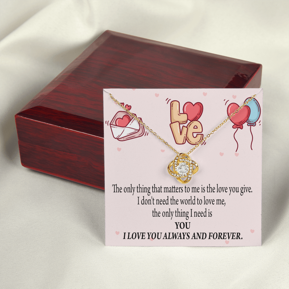 To My Girlfriend You Matter Most Infinity Knot Necklace Message Card-Express Your Love Gifts