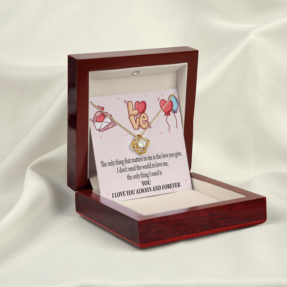 To My Girlfriend You Matter Most Infinity Knot Necklace Message Card-Express Your Love Gifts