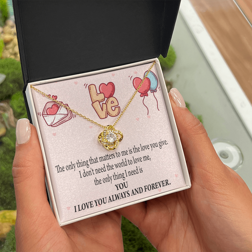 To My Girlfriend You Matter Most Infinity Knot Necklace Message Card-Express Your Love Gifts