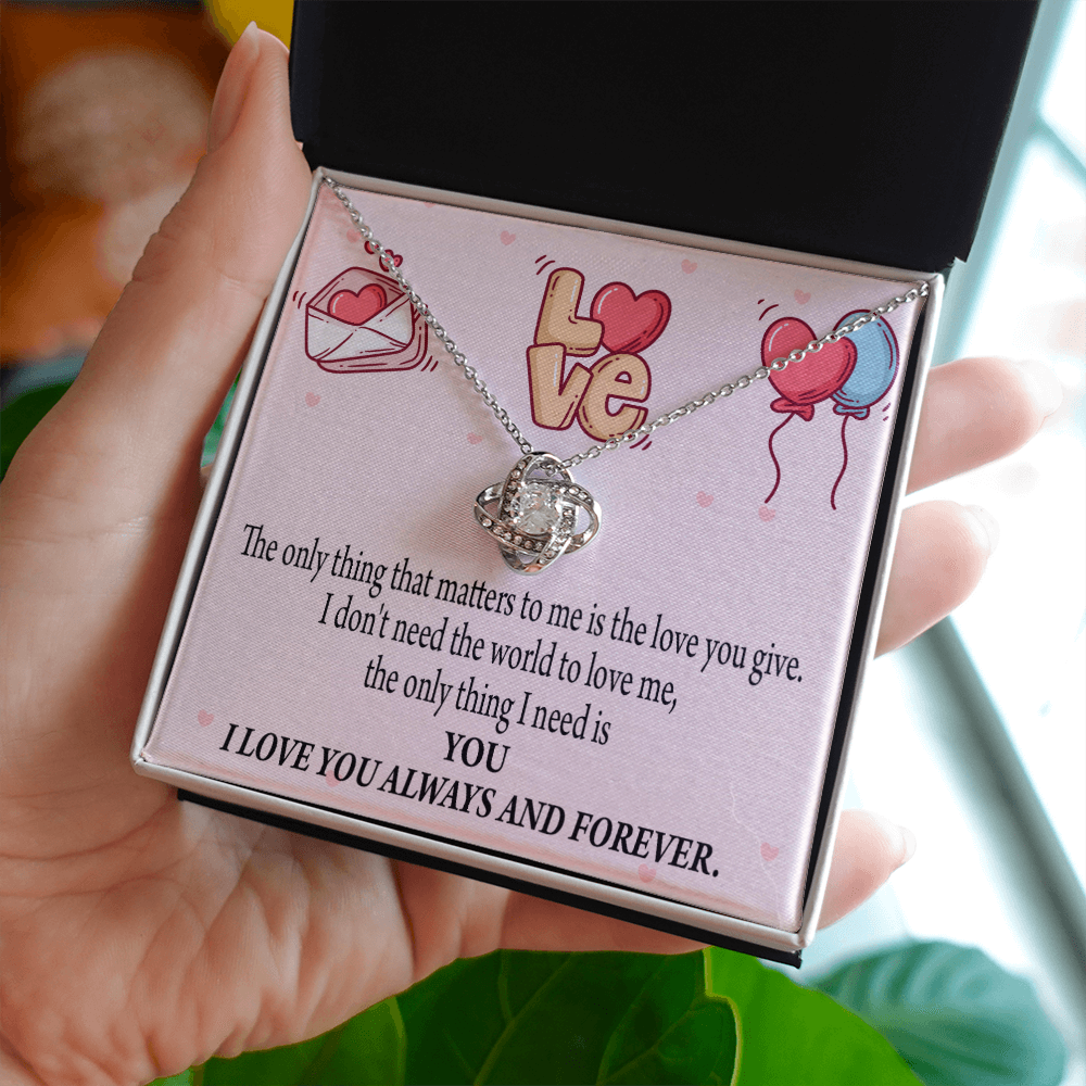 To My Girlfriend You Matter Most Infinity Knot Necklace Message Card-Express Your Love Gifts