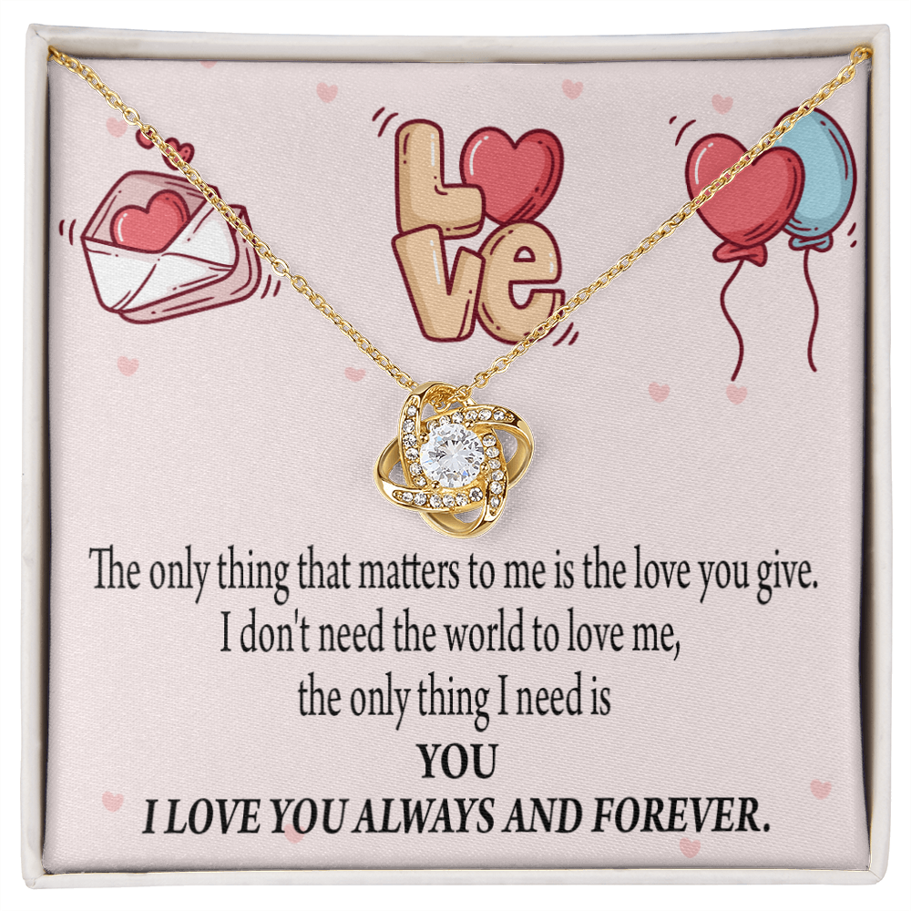 To My Girlfriend You Matter Most Infinity Knot Necklace Message Card-Express Your Love Gifts