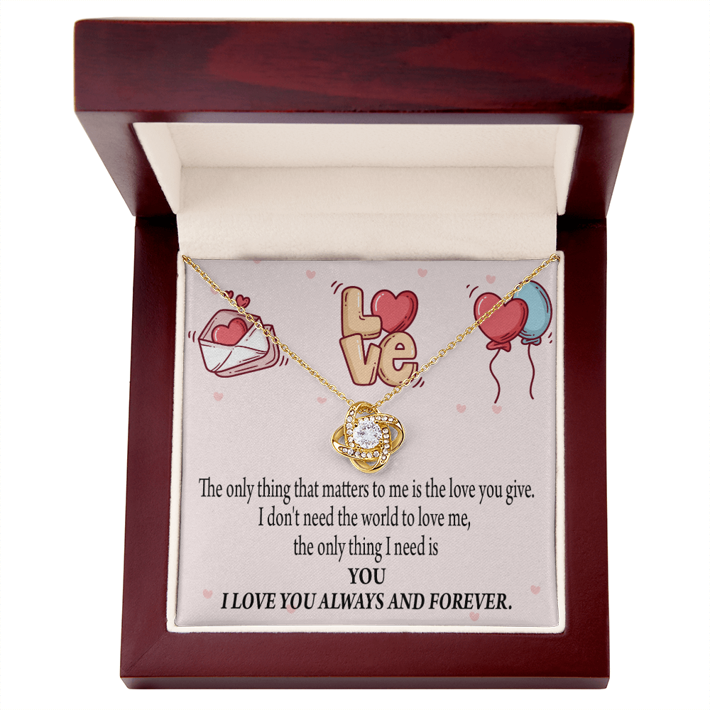 To My Girlfriend You Matter Most Infinity Knot Necklace Message Card-Express Your Love Gifts