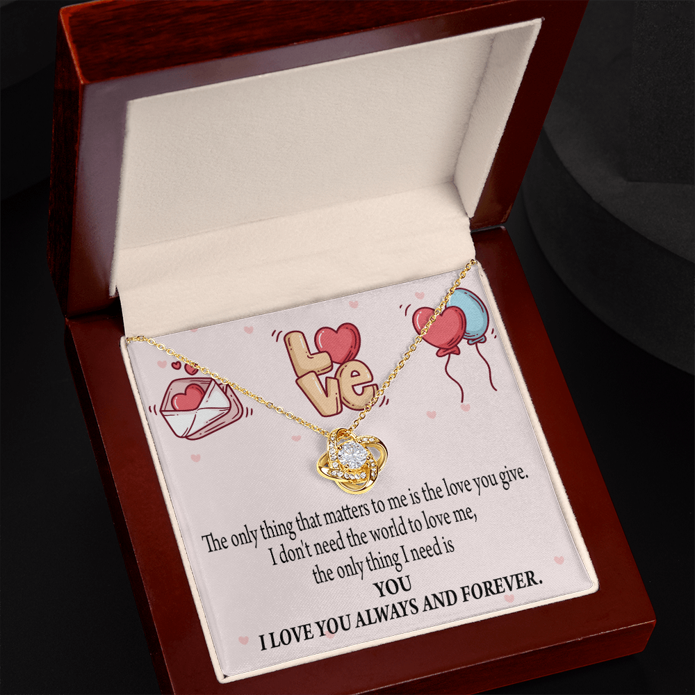 To My Girlfriend You Matter Most Infinity Knot Necklace Message Card-Express Your Love Gifts