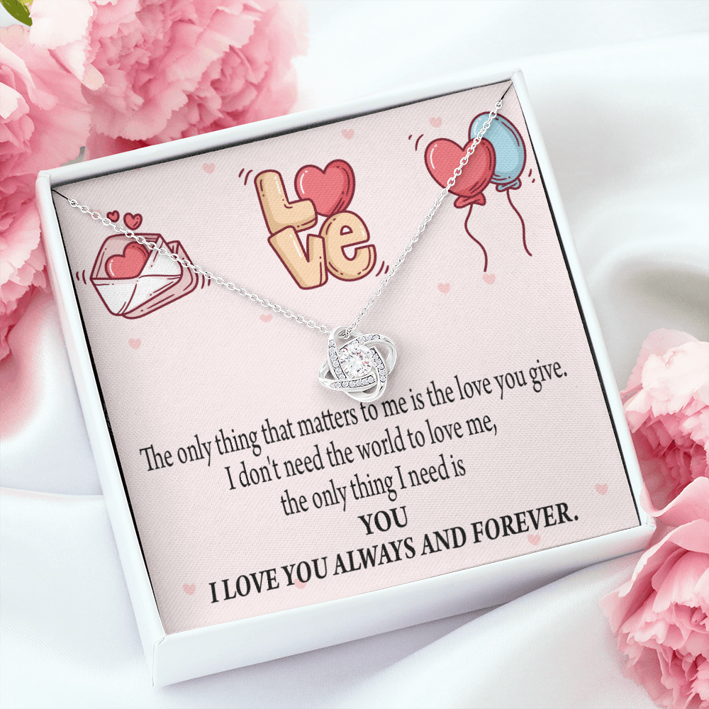 To My Girlfriend You Matter Most Infinity Knot Necklace Message Card-Express Your Love Gifts