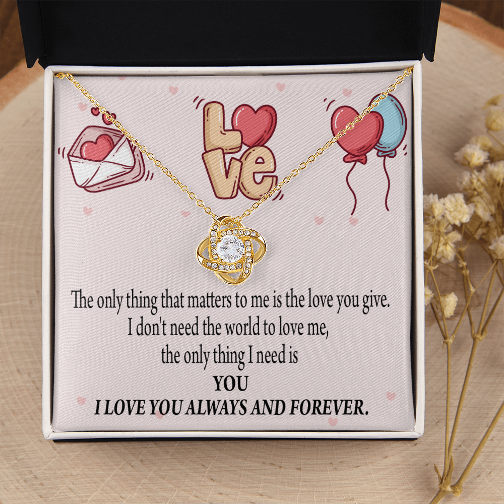 To My Girlfriend You Matter Most Infinity Knot Necklace Message Card-Express Your Love Gifts
