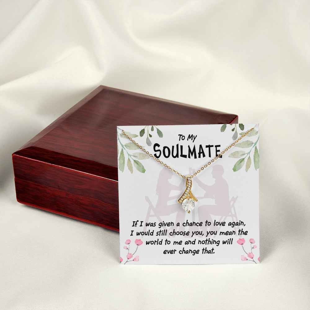 To My Girlfriend You Mean the World Alluring Ribbon Necklace Message Card-Express Your Love Gifts