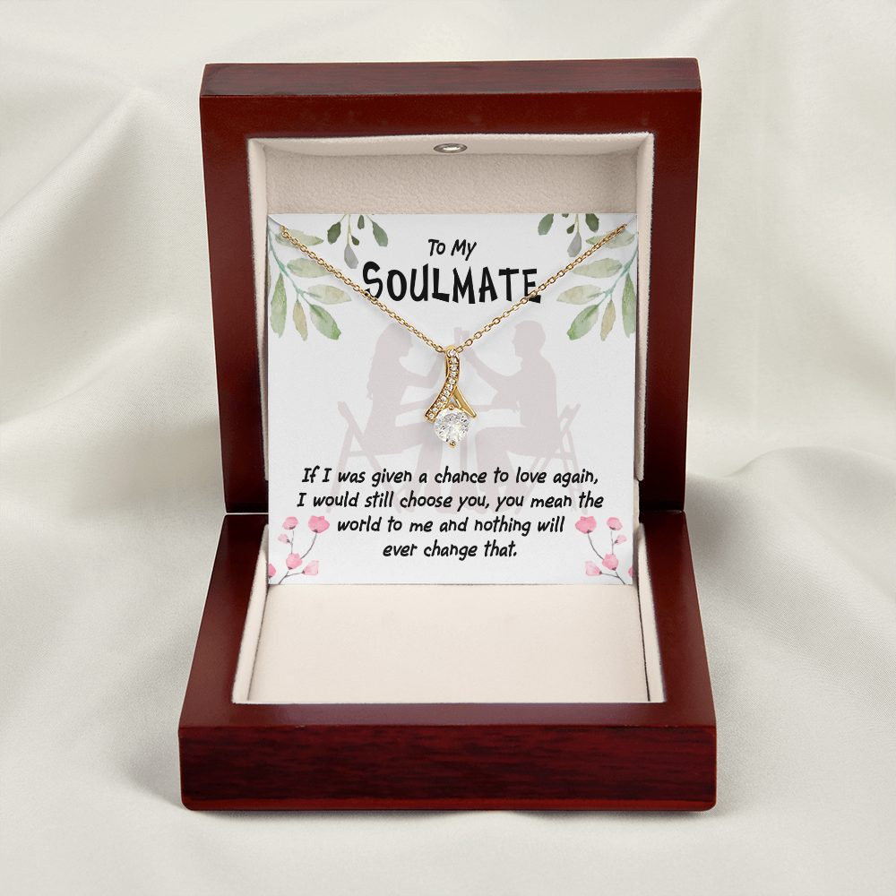 To My Girlfriend You Mean the World Alluring Ribbon Necklace Message Card-Express Your Love Gifts