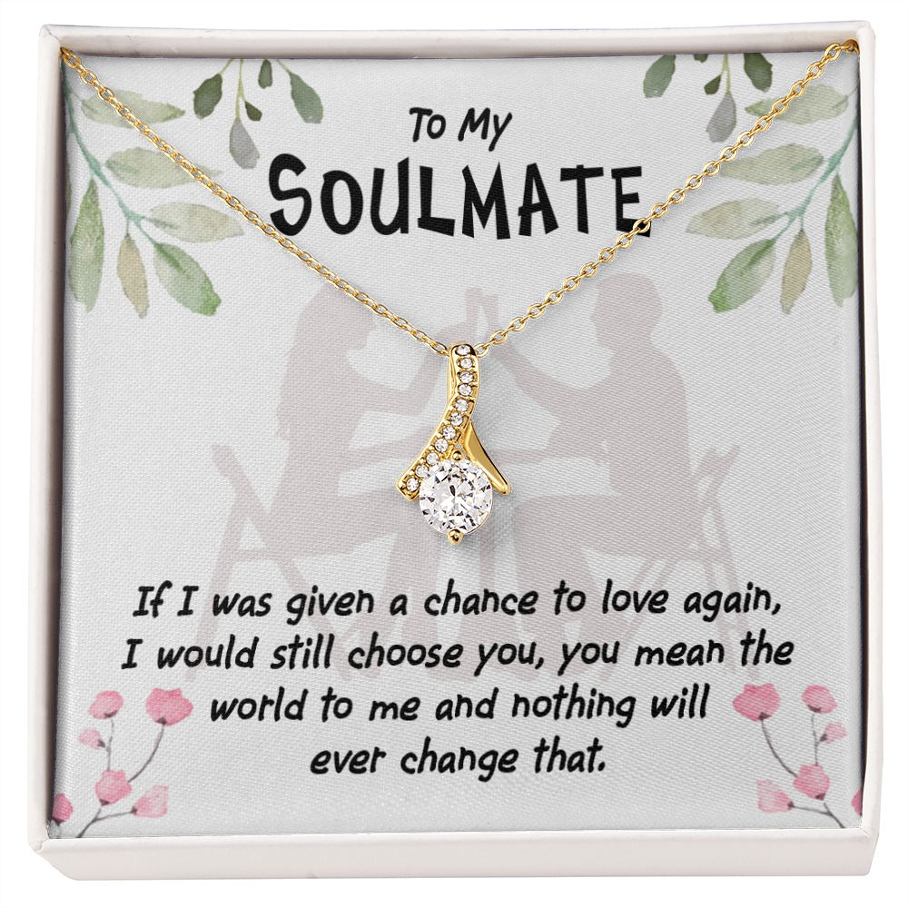 To My Girlfriend You Mean the World Alluring Ribbon Necklace Message Card-Express Your Love Gifts