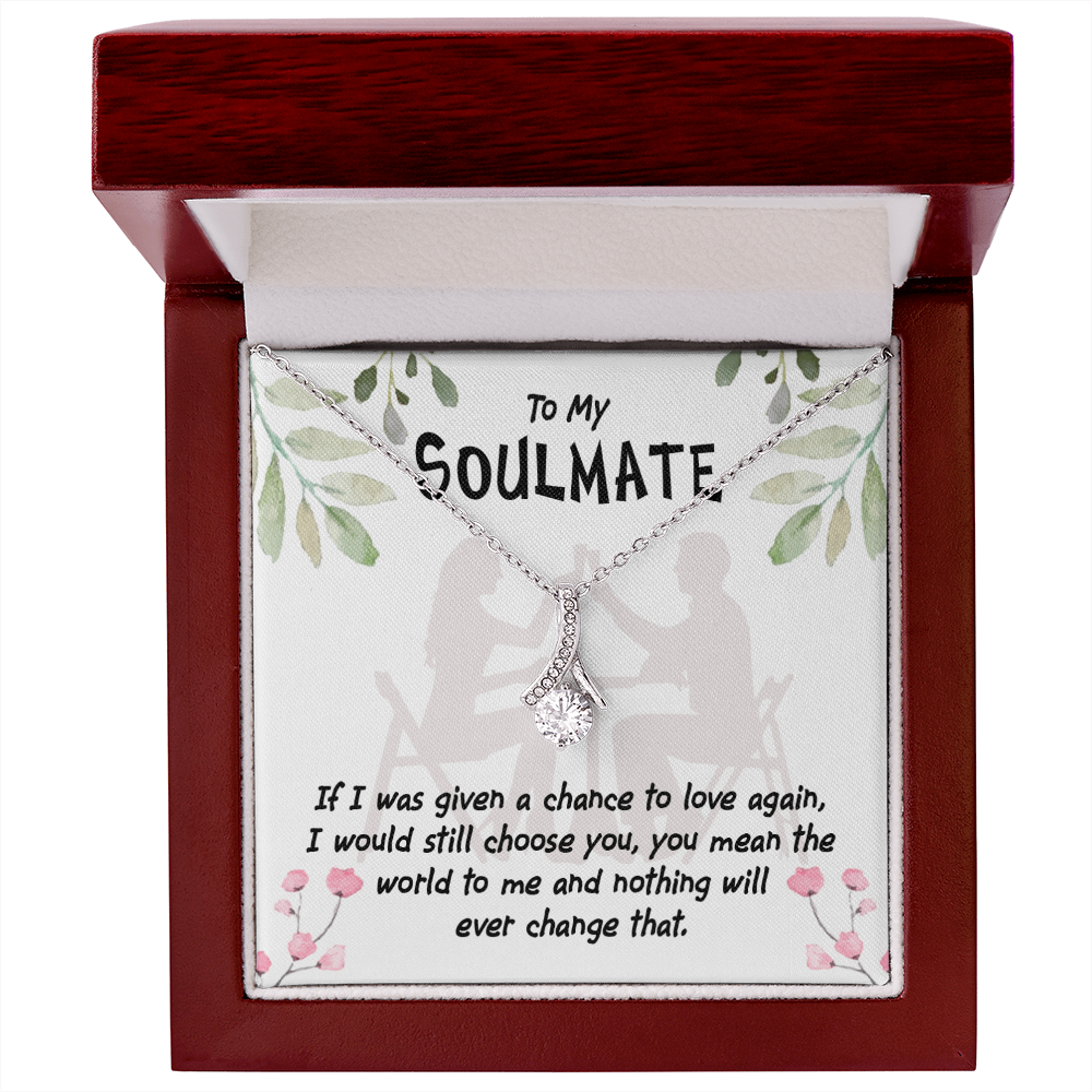 To My Girlfriend You Mean the World Alluring Ribbon Necklace Message Card-Express Your Love Gifts