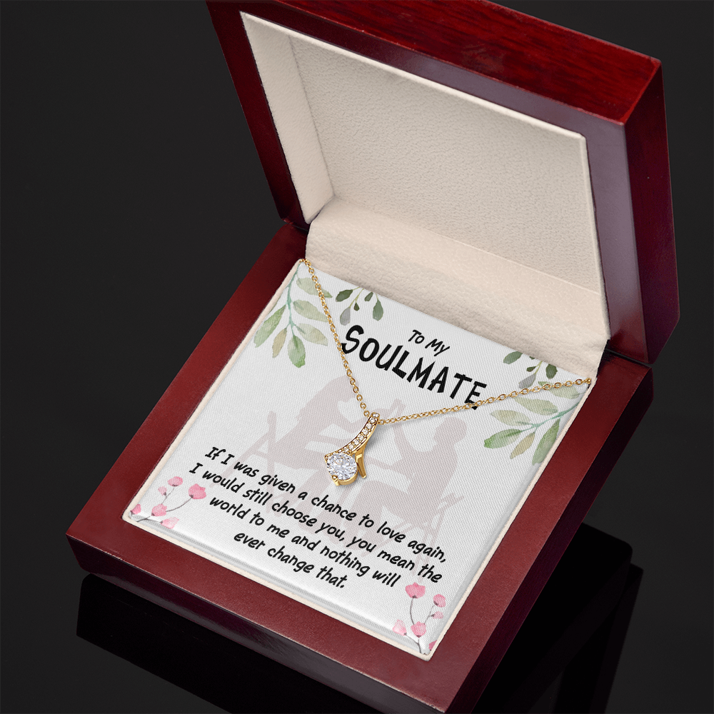 To My Girlfriend You Mean the World Alluring Ribbon Necklace Message Card-Express Your Love Gifts