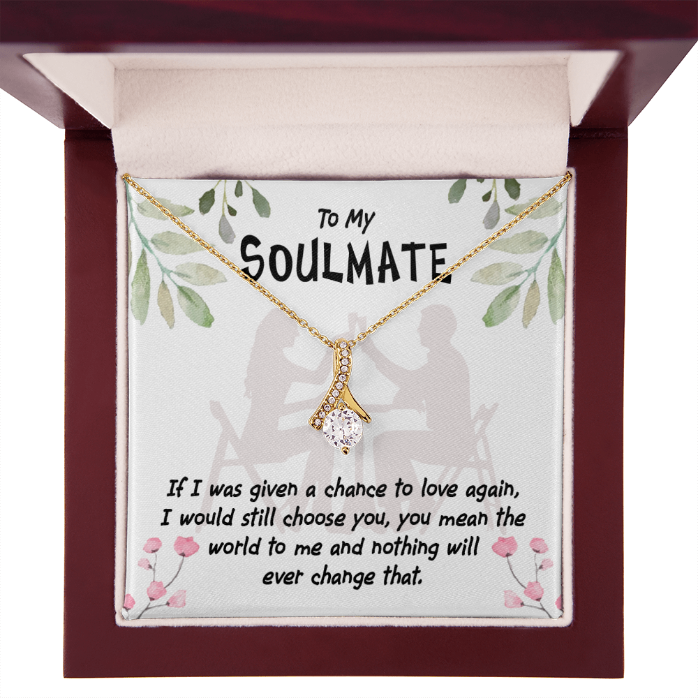 To My Girlfriend You Mean the World Alluring Ribbon Necklace Message Card-Express Your Love Gifts