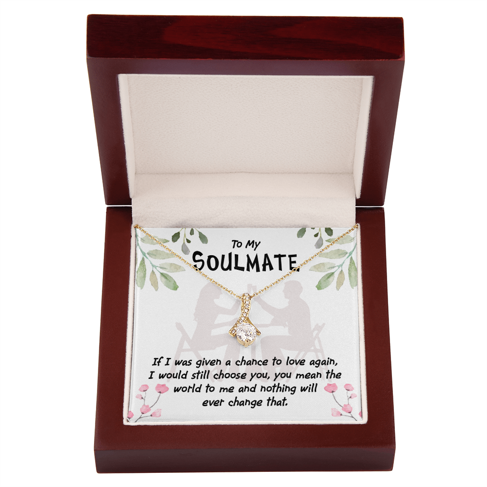 To My Girlfriend You Mean the World Alluring Ribbon Necklace Message Card-Express Your Love Gifts