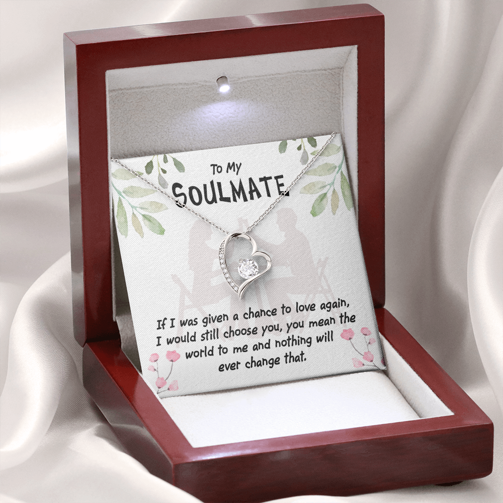 To My Girlfriend You Mean the World Forever Necklace w Message Card-Express Your Love Gifts
