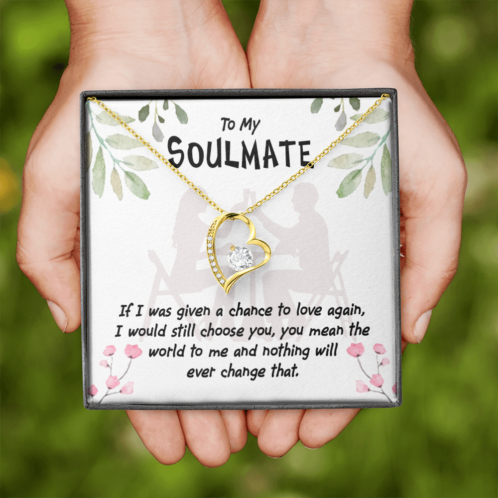 To My Girlfriend You Mean the World Forever Necklace w Message Card-Express Your Love Gifts