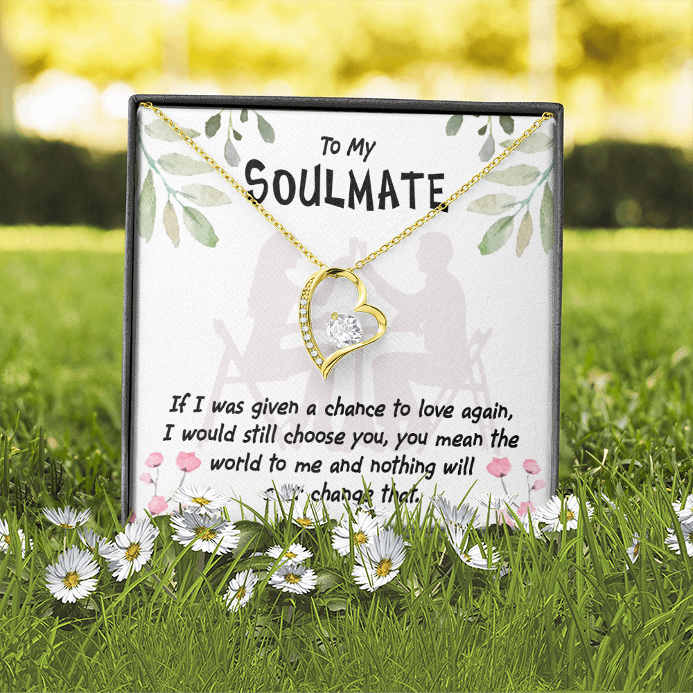 To My Girlfriend You Mean the World Forever Necklace w Message Card-Express Your Love Gifts