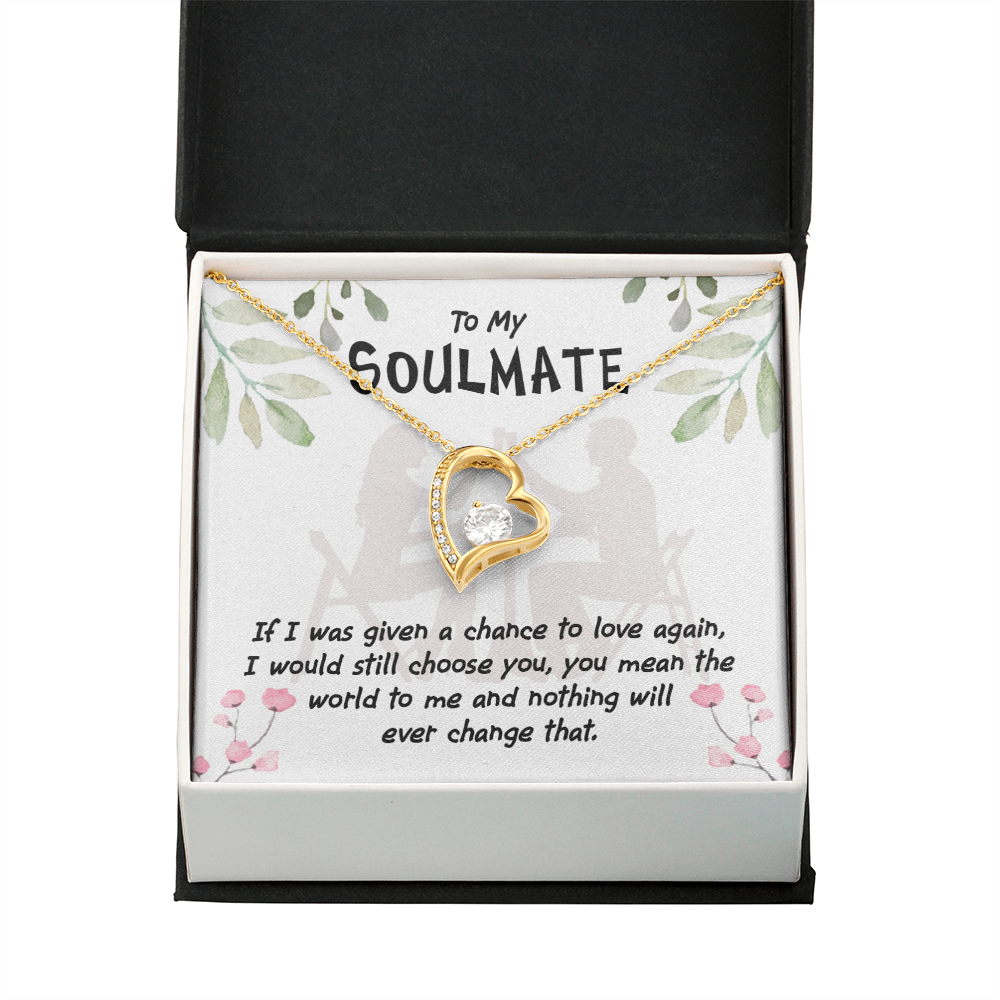 To My Girlfriend You Mean the World Forever Necklace w Message Card-Express Your Love Gifts