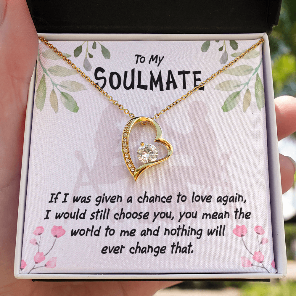 To My Girlfriend You Mean the World Forever Necklace w Message Card-Express Your Love Gifts