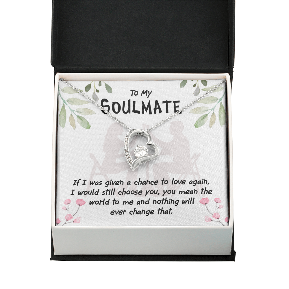 To My Girlfriend You Mean the World Forever Necklace w Message Card-Express Your Love Gifts