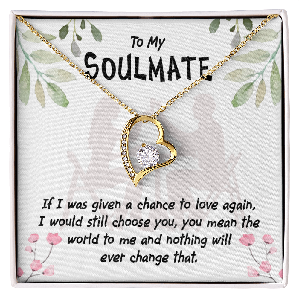 To My Girlfriend You Mean the World Forever Necklace w Message Card-Express Your Love Gifts